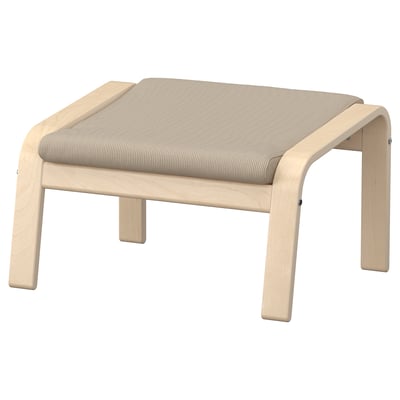 POÄNG Footstool, birch veneer/Kelinge beige