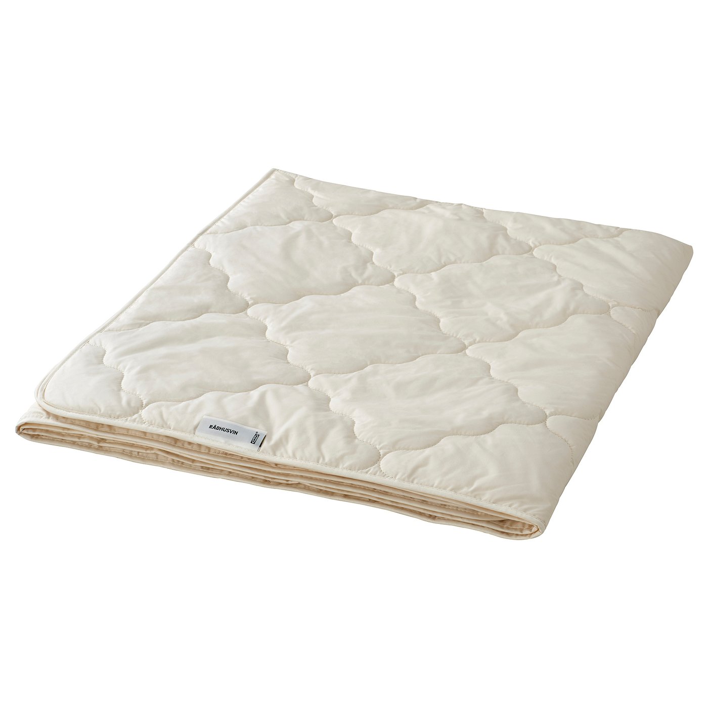 RÅDHUSVIN duvet: white, rectangular, quilted design, natural undyed cotton & wool.