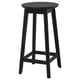 RÄVSTEN bar stool, black, rubberwood, round seat, four-legged design.