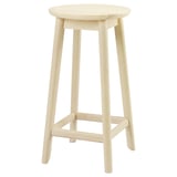 RÄVSTEN light wooden bar stool, simple design, no backrest, round seat, sturdy rubberwood.