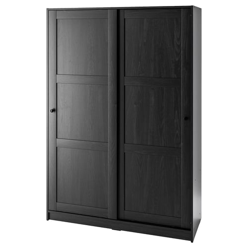RAKKESTAD wardrobe with sliding doors, blackbrown, 117x176 cm IKEA