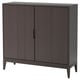 REGISSÖR cabinet, dark grey, wooden, rectangular, minimalist design with two doors.