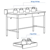 Illustration with measurements for the product: RIDSPÖ.