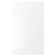 White, glossy RINGHULT cabinet door, square with rounded edges.