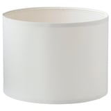 White cylindrical lamp shade. Simple modern design, made from pet plastic and steel.