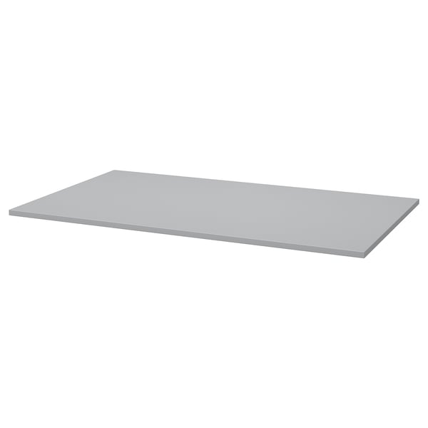 A rectangular grey RODULF tabletop made of recycled particle and fiberboard with a smooth, plain design.