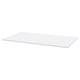 A white, rectangular RODULF table top. Its plain with no ornaments, made from acrylic paint and particle board.