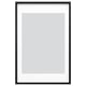 Option: Black RÖDALM picture frame. Modern design, rectangular shape, with front plastic cover.