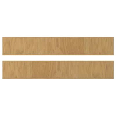 Two wood panels, light brown, rectangular, side by side, oak veneer, solid wood edge.
