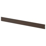 Brown wooden kitchen plinth, rectangular, smooth plastic surface.