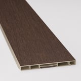 Dark wood-plastic plinth sample, showcasing sturdy, stylish design.