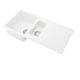 Option: White 1. 5-basin sink; rectangular, seamless, modern design.