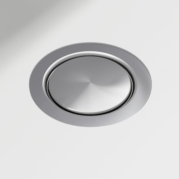 Stainless steel sink drain cover, smooth, circular, high quality, integrated design.