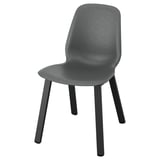 SKÅLSTA chair: gray seat, black metal legs. Modern, ergonomic design.
