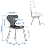 SKÅLSTA Chair, rattan/profiled metal/black-grey