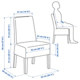 Illustration with measurements for the product: SKOGSTA.