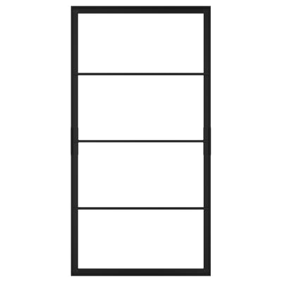 Black SKYTTA sliding door frame; minimalist, rectangular design.