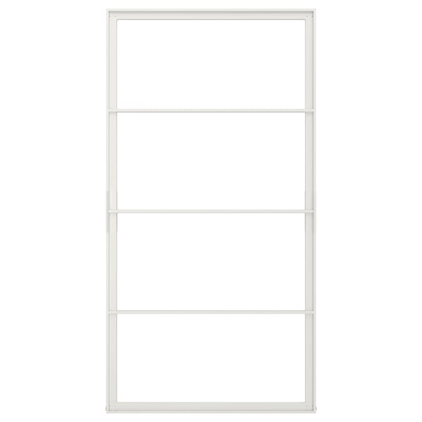 SKYTTA white aluminum sliding door frame, modern minimalist design.