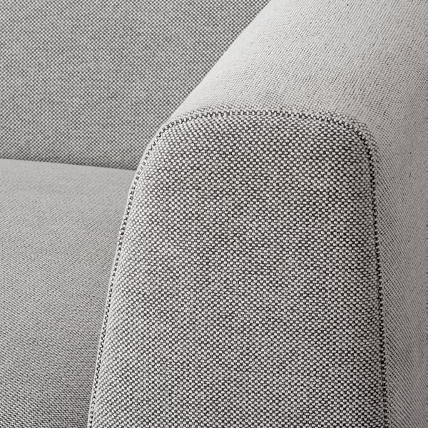 Close-up of a high-quality sofa fabric. Tight, even weave and neat stitching for durability.