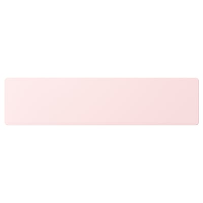 Pale pink rectangular drawer front, rounded edges, made of fibreboard. Part of ikeas SMÅSTAD collection.