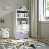 Kids room with SMÅSTAD storage, bed, toy train, and window.
