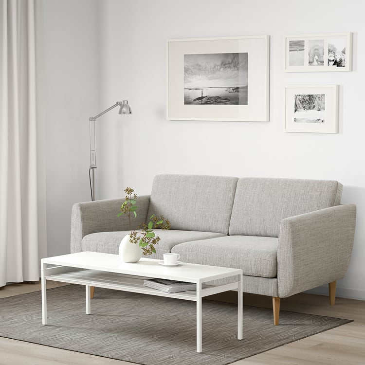 SMEDSTORP 3seat sofa, Viarp beige/brown/oak IKEA Belgium