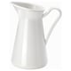 Option: A white SOCKERÄRT enamel jug with a handle, suitable for water or decorative use.