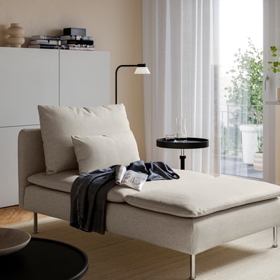SÖDERHAMN Chaise longue, Gunnared beige