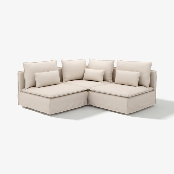 SÖDERHAMN light beige sectional sofa, modern minimalistic design with deep cushions and high legs.