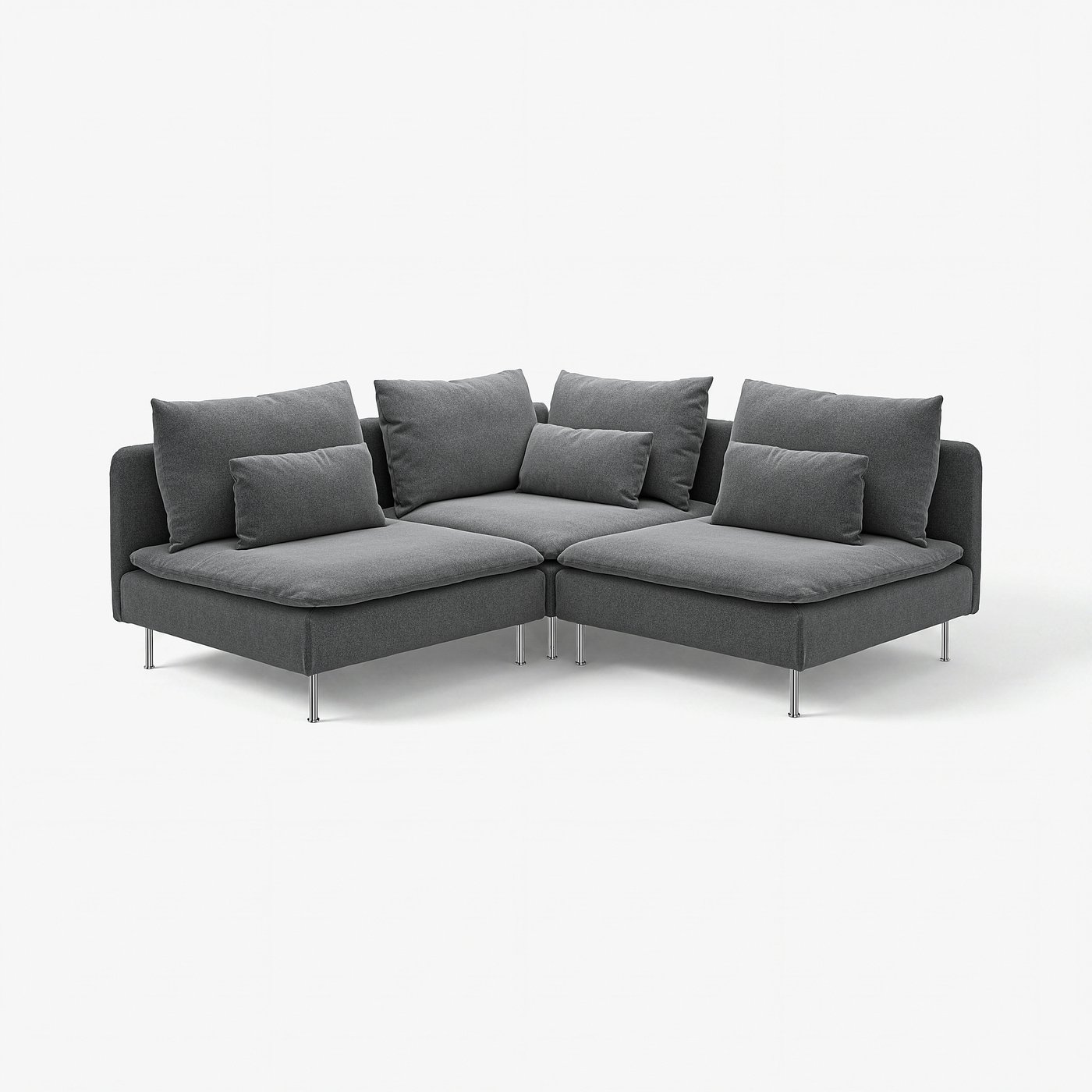 SÖDERHAMN corner sofa, 3-seat, Johanneshov dark grey - IKEA Belgium