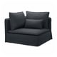 A gray SÖDERHAMN corner sofa with three cushions, made from cotton and polyester fabric.