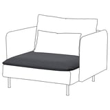 SÖDERHAMN chair in black and white, minimalist design with sleek lines and cushions.