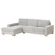 Option: SÖRVALLEN light grey sofa, modern & minimalist, l-shape with chaise longue, comfortable & stylish.
