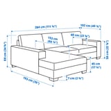 Illustration with measurements for the product: SÖRVALLEN.