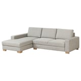 Light grey SÖRVALLEN sectional sofa, modern scandinavian design, soft fabric, l-shape.