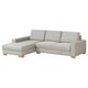 Light grey SÖRVALLEN sectional sofa, modern scandinavian design, soft fabric, l-shape.