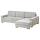 Option: SÖRVALLEN grey modern corner sofa with light wood legs, minimalist design.