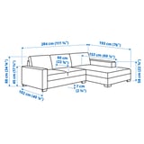 Illustration with measurements for the product: SÖRVALLEN.