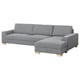 Option: SÖRVALLEN 3-seat gray fabric sectional sofa, scandinavian design with soft cushions.
