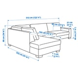 Illustration with measurements for the product: SÖRVALLEN.