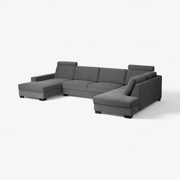 SÖRVALLEN Corner sofa, 5-seat, with chaise longue, left/Tallmyra medium grey