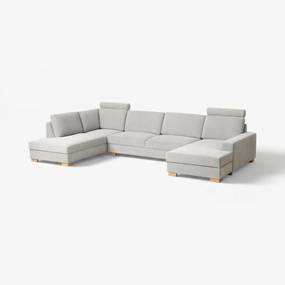 SÖRVALLEN Corner sofa, 5-seat, with chaise longue, right/Tallmyra black/white