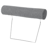SÖRVALLEN gray neck pillow, round shape, chrome stand, soft fabric.