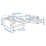 Illustration with measurements for the product: SÖRVALLEN.