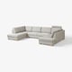 SÖRVALLEN U-shaped sofa, 5-seat, with open ends/Viarp beige/brown