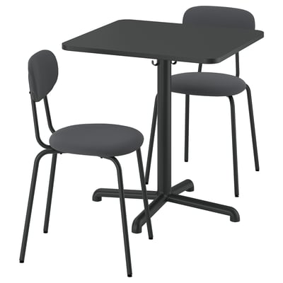 STENSELE / SANDSBERG Table and 2 chairs, anthracite/Remmarn anthracite, 70x70 cm