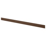 Dark brown ash veneer kitchen plinth, rectangular, simple design.