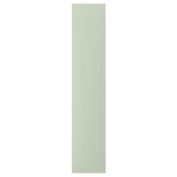 A rectangular, green STENSUND cabinet door. It vertical grooved panels and a smooth, lacquered finish, giving it a crafted look.