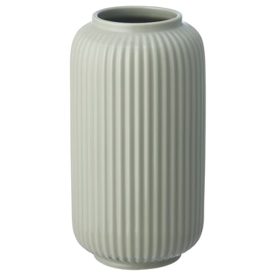 A STILREN vase in light green with a ribbed design, crafted from stoneware.