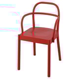 Modern red dining chair, STOCKHOLM 2025. Bentwood design, sturdy beechwood frame, sleek scandinavian style.